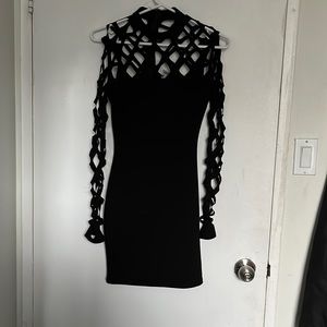 Fishnet Sleeve Dress